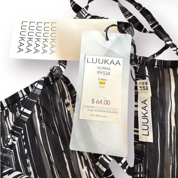 🛍️SALE🛍️ LUUKAA Black White Gray Striped Shalwar Overalls - Picture 6 of 9